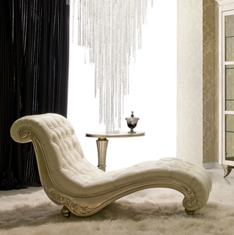 Casa Padrino Luxus Art Deco Liegesessel Beige / Silber 156 x 70 x H. 88 cm - Edle Massivholz Chaiselongue mit Velourstoff - Art Deco Wohnzimmer Möbel Bestpreis