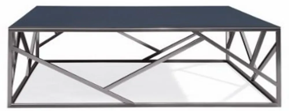 Casa Padrino Luxus Couchtisch Silber / Schwarz 125 x 125 x H. 43 cm - Quadratischer Edelstahl Wohnzimmertisch mit Glasplatte - Wohnzimmer Möbel - Luxus Qualität Expressversand