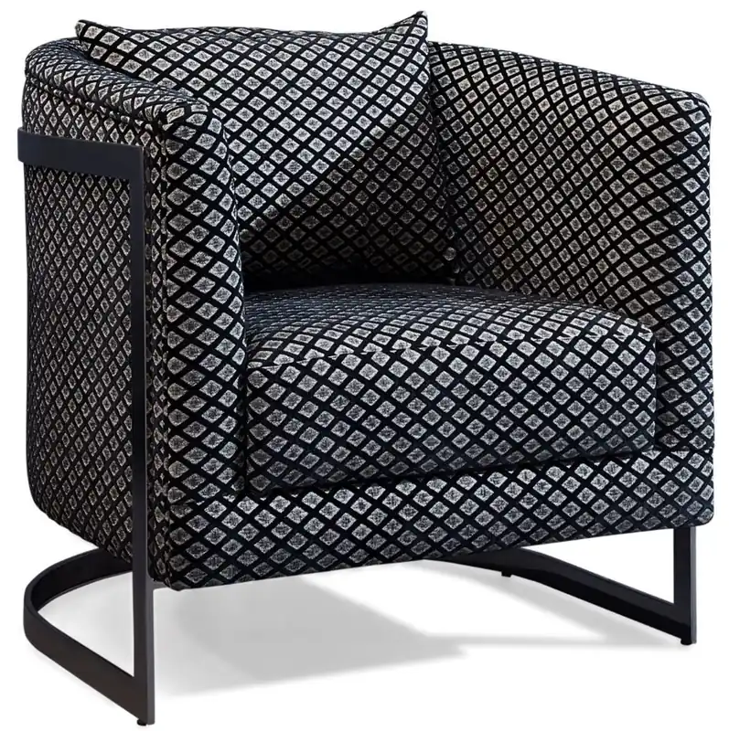 Sonderaktion Casa Padrino Luxus Sessel Silber / Schwarz 73 x 64 x H. 77 cm - Wohnzimmer Sessel mit dekorativem Kissen - Luxus Wohnzimmer Möbel