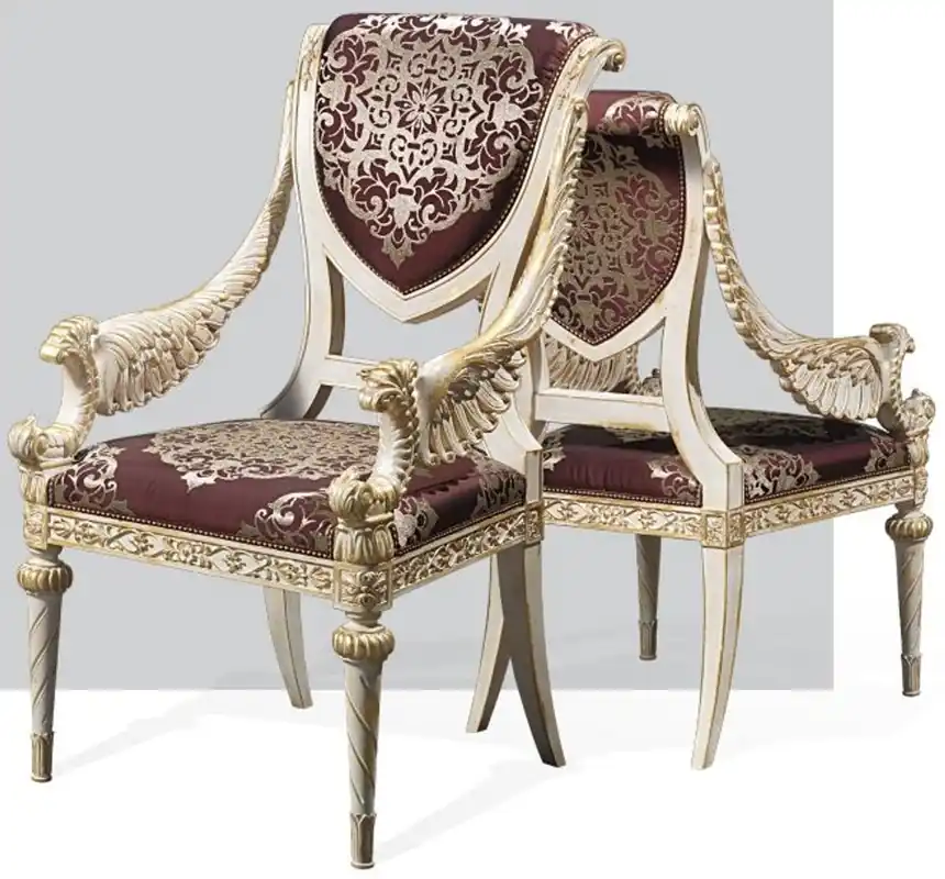 Aktuell Casa Padrino Luxus Barock Esszimmer Stuhl Set Lila / Silber / Weiß / Gold 62 x 74 x H. 103 cm - Prunkvolles Küchen Stühle 4er Set - Hotel Restaurant Schloss Möbel - Luxus Qualität - Made in Italy