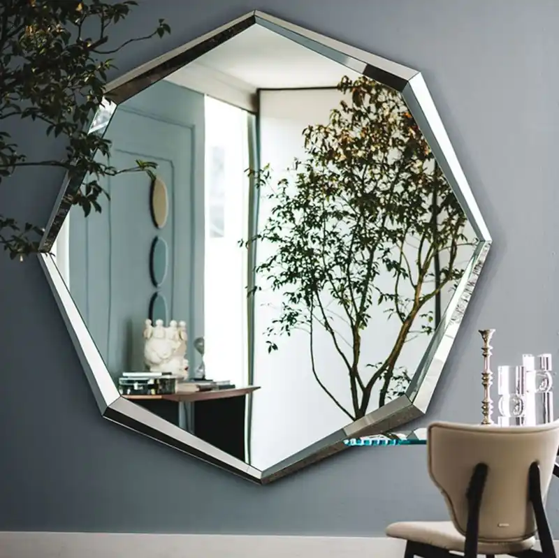 Casa Padrino Luxus Spiegel 200 x 10 x H. 200 cm - Edler Wandspiegel mit verspiegeltem Rand - Luxus Kollektion Günstig