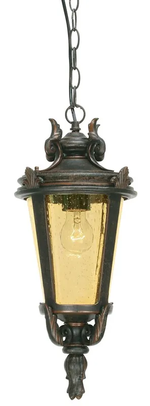 Schneller Versand Casa Padrino Barock Außenhängeleuchte Antik Schwarz / Bronze / Bernsteinfarben Ø 22,5 x H. 50 cm - Nostalgische Balkon Garten Terrassen Außenleuchte - Nostalgische Außenbeleuchtung
