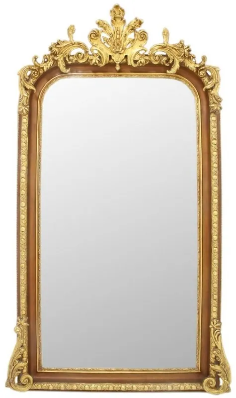 Sichere Zahlung Casa Padrino Barock Spiegel Braun / Gold 85 x H. 160 cm - Prunkvoller Wandspiegel im Barockstil - Antik Stil Garderoben Spiegel - Wohnzimmer Spiegel - Barock Möbel