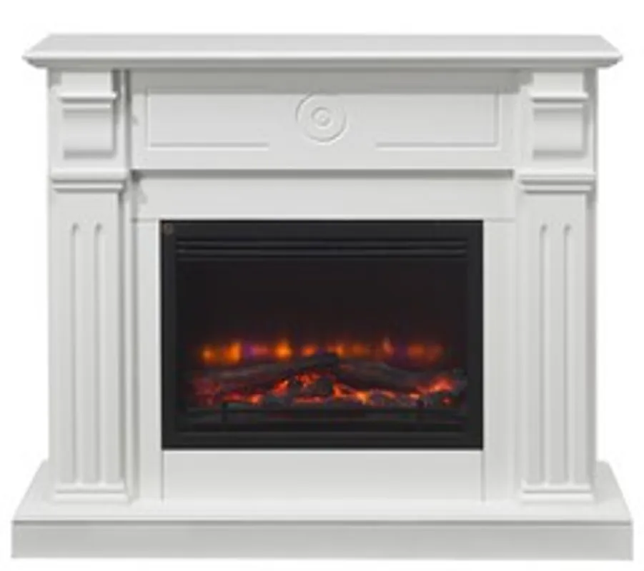 Casa Padrino Elektro Kamin Weiß Antik Stil Barock Jugendstil B 110 x H 95 x T 34 cm - Elektrokamin - Wohnzimmer Kamin Top-Preis