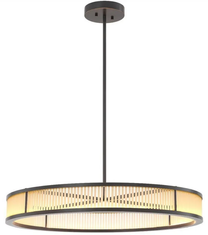 Preisreduziert Casa Padrino Luxus LED Kronleuchter Bronzefarben / Weiß Ø 90 x H. 15 cm - Moderner runder dimmbarer Kronleuchter - Luxus Qualität