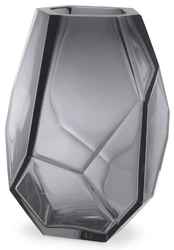 Beliebt Casa Padrino Luxus Deko Glas Vase Grau 18 x 16 x H. 22 cm - Elegante mundgeblasene Blumenvase - Luxus Deko Accessoires