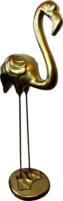 Direktkauf Casa Padrino Dekofigur Flamingo Gold H. 119 cm - Wetterbeständige Deko Skulptur - Wohnzimmer Deko - Garten Deko - Deko Tierfigur