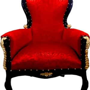 Bestpreis Pompöös by Casa Padrino Luxus Barock Sessel Bergere Rot Muster / Gold - Pompööser Barock Sessel von Harald Glööckler