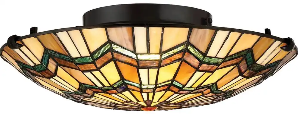Sichere Zahlung Casa Padrino Luxus Tiffany Deckenleuchte Mehrfarbig Ø 42,1 x H. 13,5 cm - Runde Tiffany Lampe mit handgefertigtem Glas Lampenschirm