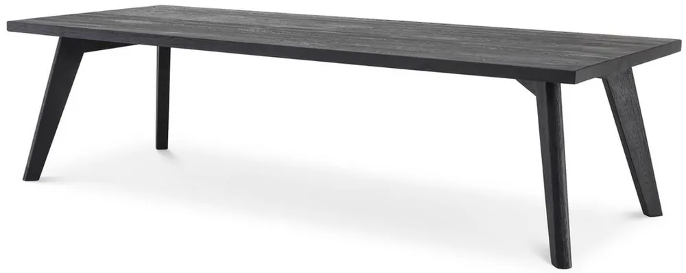 Kracherpreis Casa Padrino Luxus Massivholz Esstisch Schwarz 280 x 110,5 x H. 76 cm - Rechteckiger Eichenholz Küchentisch - Massivholz Esszimmer Möbel - Luxus Qualität