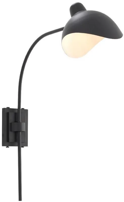 Casa Padrino Designer Wandleuchte Schwarz / Antik Messingfarben 19,5 x 67 x H. 70 cm - Elegante Wandlampe im 50er Jahre Stil - Luxus Kollektion Knallerangebot