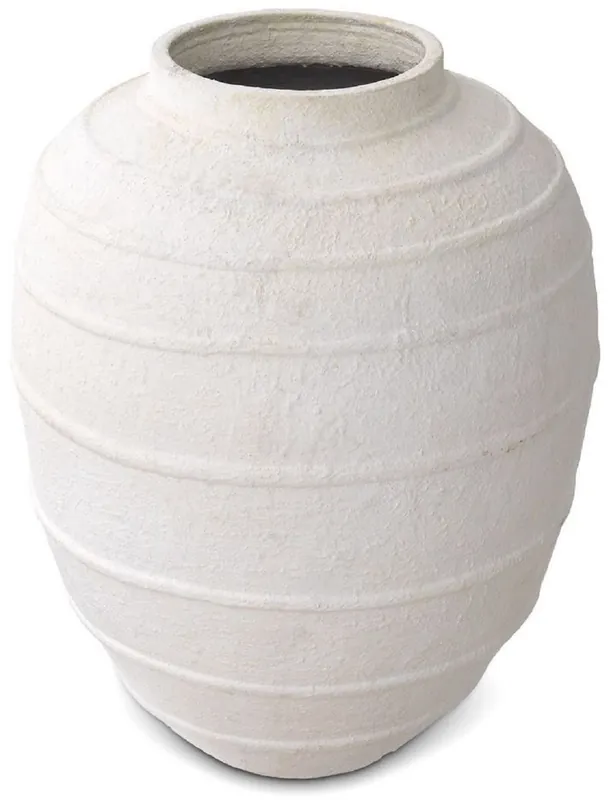 Schneller Versand Casa Padrino Luxus Tonvase Matt Weiß Ø 70 x H. 100 cm - Handgefertigte Runde Deko Vase - Wohnzimmer Deko - Garten Deko - Deko Accessoires