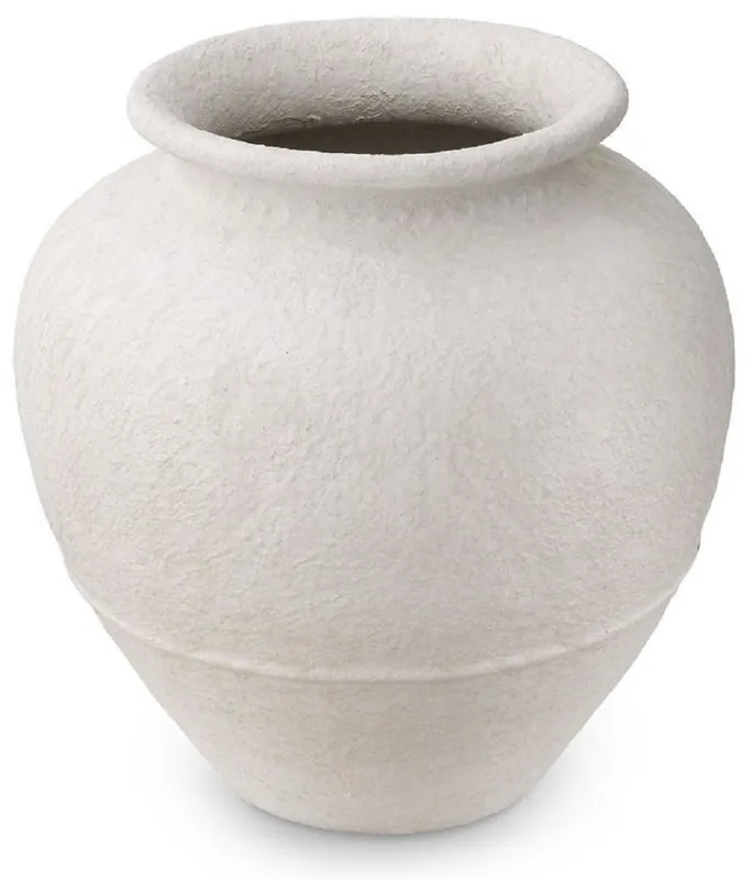 Neue Kollektion Casa Padrino Luxus Tonvase Matt Weiß Ø 45 x H. 54 cm - Handgefertigte Runde Deko Vase - Wohnzimmer Deko - Garten Deko - Deko Accessoires