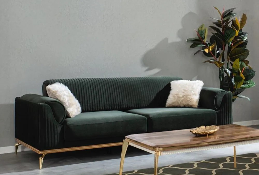Neu Casa Padrino Luxus Art Deco Sofa Grün / Braun / Gold 230 x 100 x H. 92 cm - Edles Wohnzimmer Sofa mit dekorativen Kissen - Luxus Art Deco Möbel