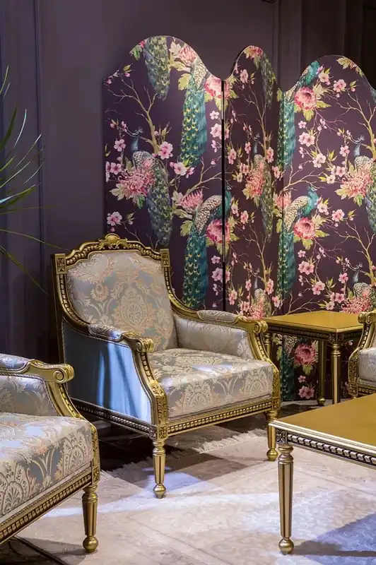 Sonderaktion Casa Padrino Luxus Barock Sessel Hellblau / Gold 68 x 72 x H. 103 cm - Wohnzimmer Sessel mit elegantem Muster - Barock Wohnzimmer Möbel