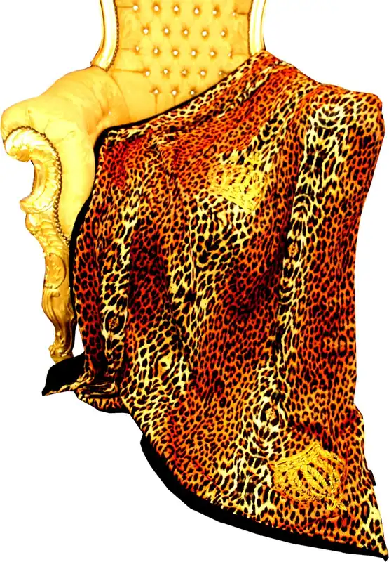 Luxus Wohndecke Pompöös by Casa Padrino Barock Leopard / Kronen von Harald Glööckler mit Glitzersteinen Neuheit