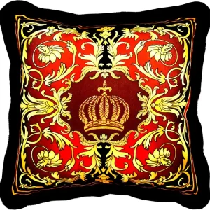 Harald Glööckler Luxus Barock Deko Kissen Pompöös by Casa Padrino Bordeaux / Schwarz / Gold mit Glitzersteinen - Glööckler Kissen Sale