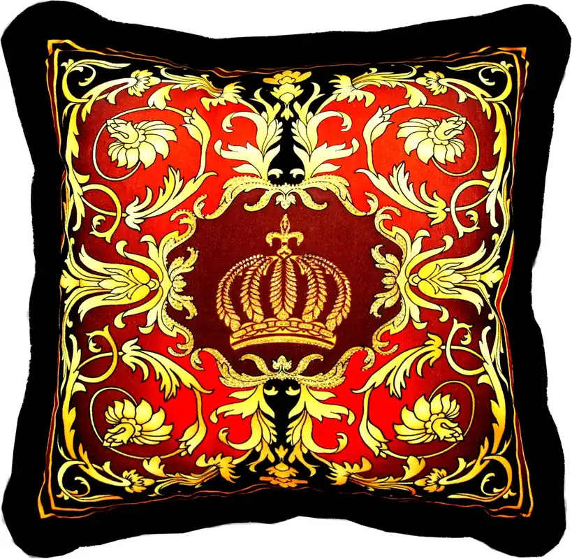Harald Glööckler Luxus Barock Deko Kissen Pompöös by Casa Padrino Bordeaux / Schwarz / Gold mit Glitzersteinen - Glööckler Kissen Sale