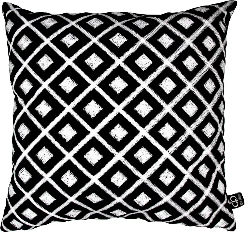 Casa Padrino Luxus Hotel Kissen Schwarz / Weiß 50 x H. 50 cm - Hotel Kollektion Markenware