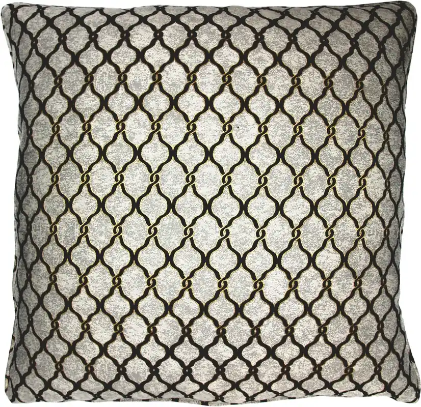 Bestpreis Casa Padrino Luxus Hotel Kissen Silber-Grau / Schwarz / Gold 50 x H. 50 cm - Hotel Kollektion