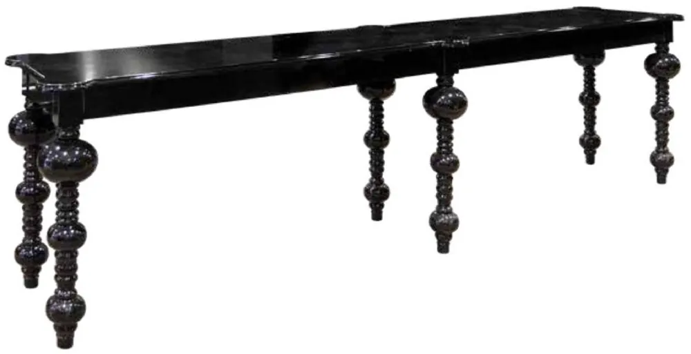 Casa Padrino Luxus Barock Bartisch Schwarz 400 x 80 x H. 109 cm - Handgefertigter Massivholz Tisch - Edle Barock Bar Möbel - Hotel Möbel - Luxus Qualität Sonderangebot