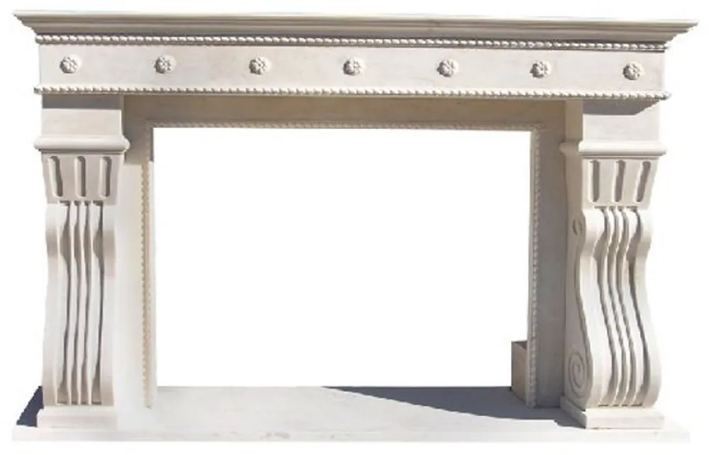 Jetzt Bestellen Casa Padrino Luxus Barock Kaminumrandung Weiß 202 x 55 x H. 125 cm - Handgefertigte Kaminumrandung aus hochwertigem Marmor - Kamin Deko Accessoires - Marmor Möbel im Barockstil