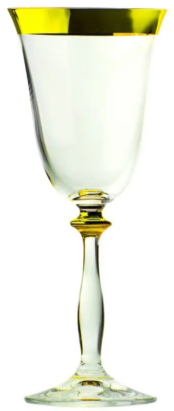 Casa Padrino Luxus Barock Weißweinglas 6er Set Gold Ø 8 x H. 20 cm - Handgefertigte Weingläser - Hotel & Restaurant Accessoires - Luxus Qualität Ausverkauf