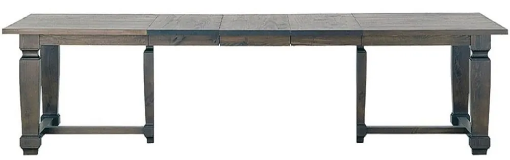Casa Padrino Luxus Landhausstil Esstisch Naturfarben / Grau 200-350 x 120 x H. 77 cm - Handgefertigter ausziehbarer Massivholz Küchentisch - Edle Landhausstil Massivholz Esszimmer Möbel Preiswert