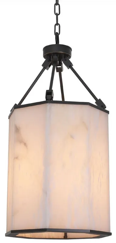 Direkt Vom Hersteller Casa Padrino Luxus Hängeleuchte Bronze / Alabaster 35 x 32,5 x H. 71,5 cm - Edle Metall Deckenlaterne mit Alabaster Lampenschirm - Luxus Qualität