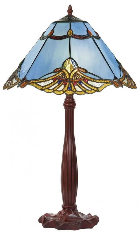 Top-Seller Casa Padrino Luxus Tiffany Tischleuchte Blau / Mehrfarbig / Braun 40 x 40 x H. 64 cm - Schreibtischleuchte - Tiffany Leuchten