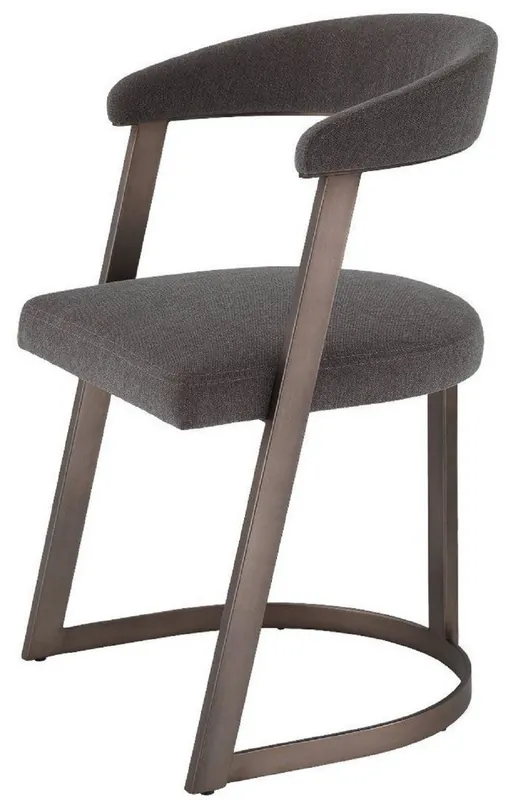 Neuheit Casa Padrino Designer Stuhl mit Armlehnen Grau-Braun / Bronzefarben 52 x 49 x H. 78 cm - Esszimmerstuhl - Bürostuhl - Luxus Designer Möbel