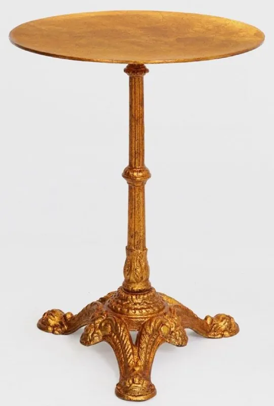 Casa Padrino Luxus Barock Beistelltisch Antik Gold Ø 50 x H. 66 cm - Runder Massivholz Tisch - Barock Möbel Zertifiziert