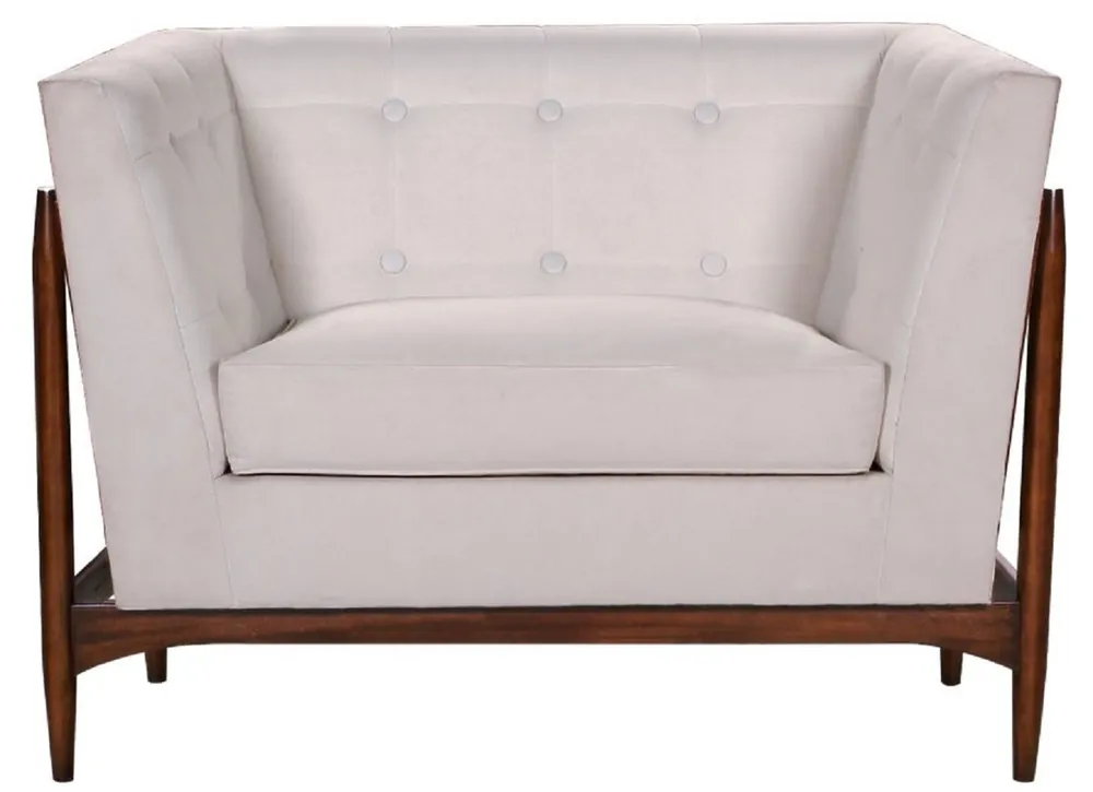 Neue Kollektion Casa Padrino Luxus Art Deco Lounge Salon Sessel Weiß / Dunkelbraun 113 x 78 x H. 83 cm - Art Deco Wohnzimmer Möbel - Luxus Qualität