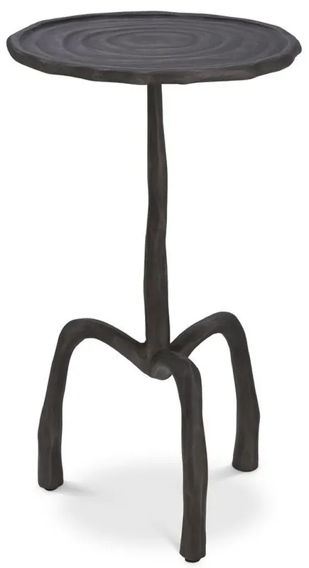 Casa Padrino Luxus Beistelltisch Bronzefarben Ø 27,5 x H. 48 cm - Runder Metall Tisch in Holzoptik - Wohnzimmer Möbel - Luxus Möbel Begrenztes Angebot