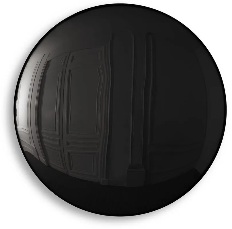 Ausverkauf Casa Padrino Luxus Spiegel Schwarz Ø 91 cm - Runder konvexer Wandspiegel - Luxus Möbel