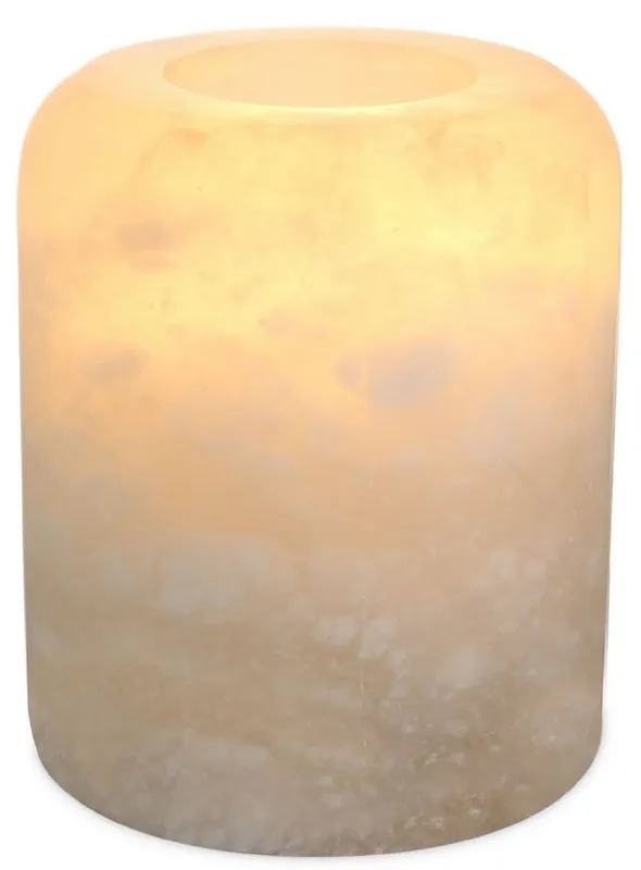 Casa Padrino Luxus Alabaster Teelichthalter Ø 12 x H. 13 cm - Deko Accessoires - Luxus Qualität Markenprodukt