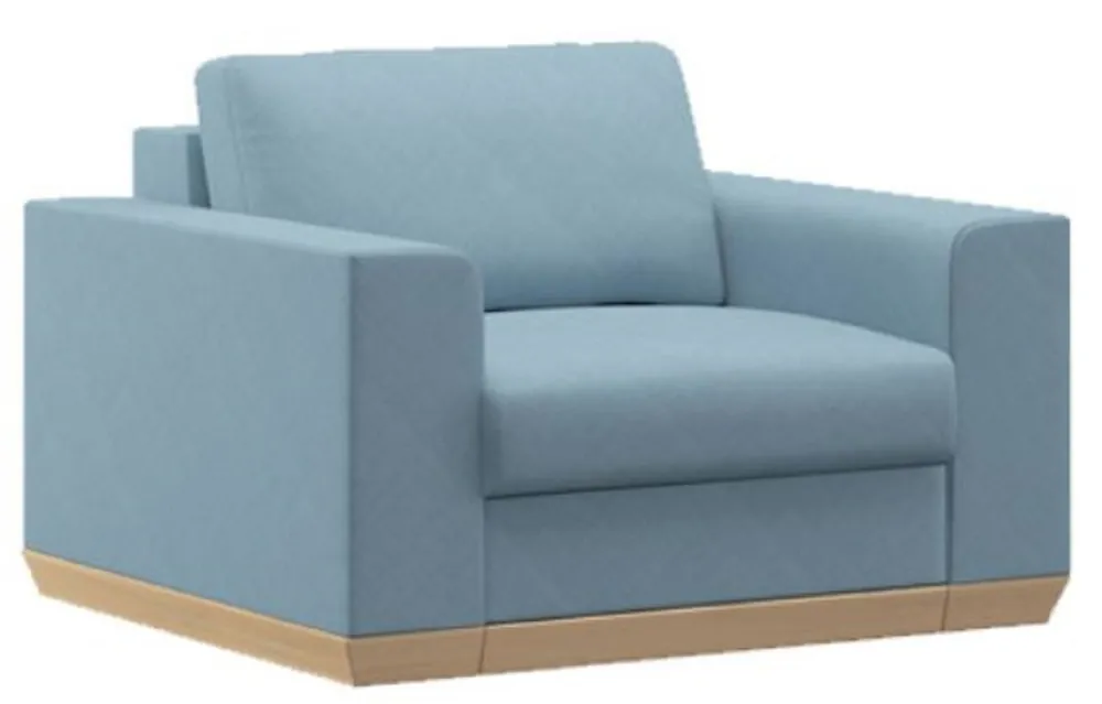 Casa Padrino Wohnzimmer Sessel Hellblau / Naturfarben 105 x 100 x H. 80 cm - Moderne Wohnzimmer Möbel Günstig