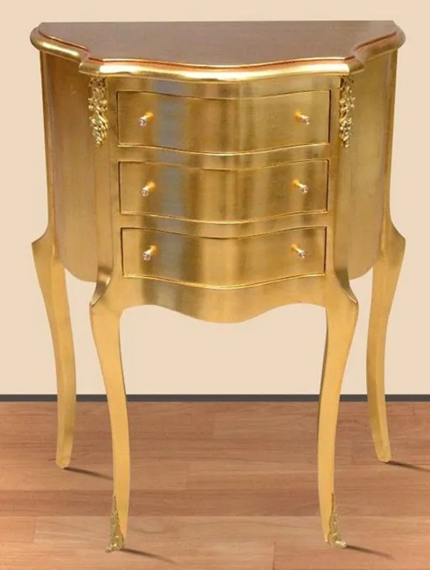 Casa Padrino Barock Kommode mit 3 Schubladen Gold - Möbel Zertifiziert