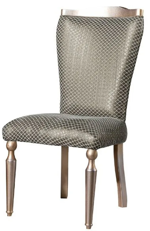 Heißes Angebot Casa Padrino Luxus Barock Esszimmerstuhl Grün / Silber / Kupfer / Gold - Handgefertigter Massivholz Küchenstuhl - Esszimmer Möbel im Barockstil