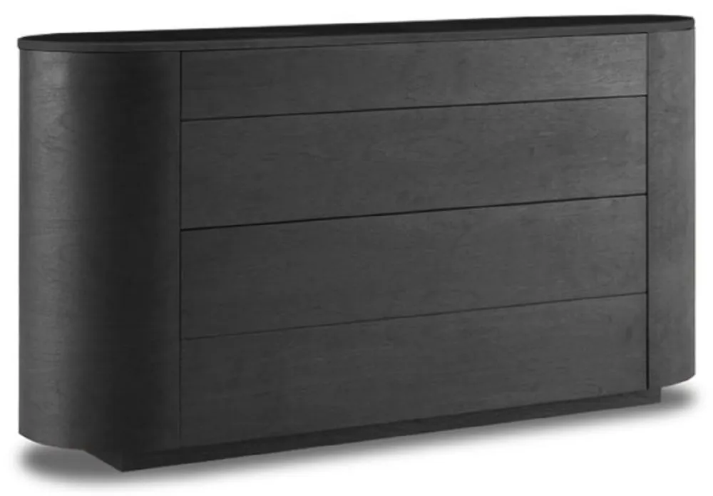 Casa Padrino Luxus Sideboard Anthrazitgrau / Schwarz 140 x 42 x H. 75 cm - Massivholz Schrank mit Schubladen und Marmorplatte - Luxus Möbel Super-Preis
