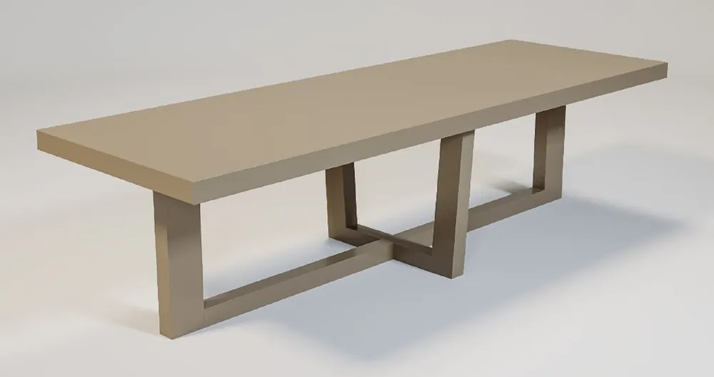Casa Padrino Luxus Esstisch Matt Taupe 300 x 100 x H. 78 cm - Rechteckiger Massivholz Küchentisch - Luxus Massivholz Esszimmer Möbel Bestpreis