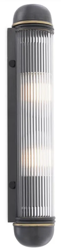 Neu Casa Padrino Luxus Wandleuchte Bronzefarben 7 x 7,5 x H. 40 cm - Elegante Metall Wandlampe mit Glas Lampenschirm - Luxus Leuchten