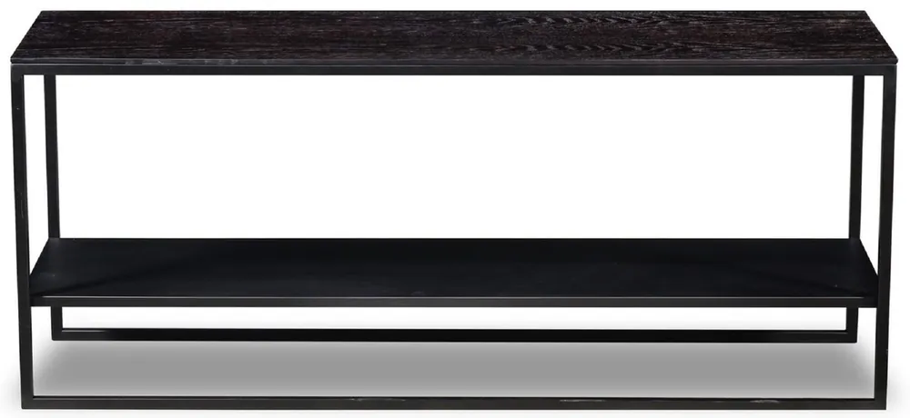 Neue Ware Casa Padrino Luxus Konsole Anthrazitgrau 120 x 35 x H. 51 cm - Massivholz Konsolentisch mit Edelstahl Gestell - Luxus Möbel