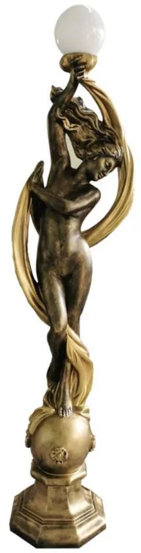 Online Kaufen Casa Padrino Jugendstil Außenstehleuchte Skulptur Tänzerin Antik Gold / Weiß H. 172 cm - Wetterbeständige Garten & Terrassen Leuchte - Barock & Jugendstil Deko Accessoires
