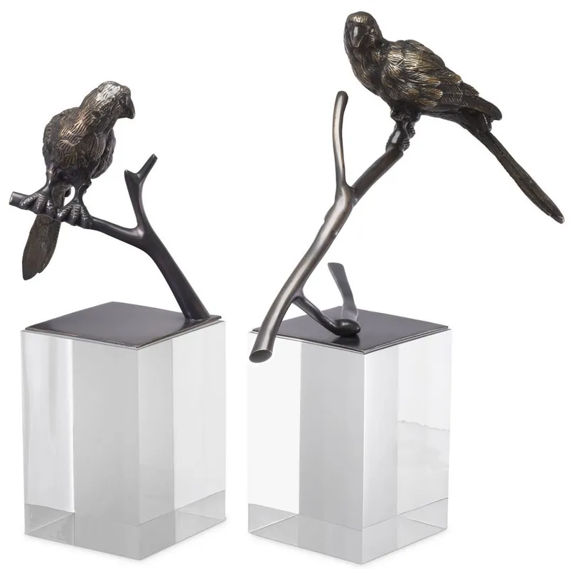 Highlight Casa Padrino Luxus Deko Objekte 2er Set Bronzefarben - Büro Deko - Schreibtisch Deko - Wohnzimmer Deko - Luxus Kollektion