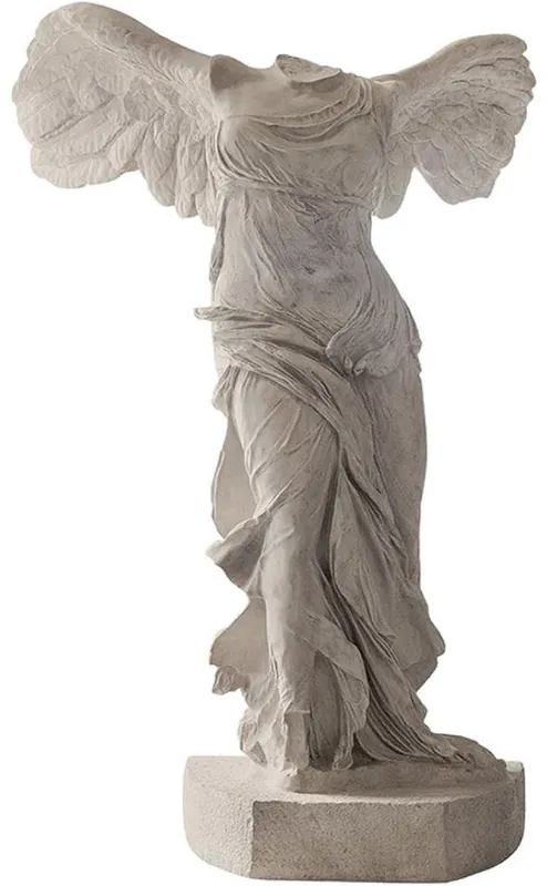 Casa Padrino Luxus Jugendstil Skulptur Grau 106 x 98 x H. 320 cm - Handgefertigte Keramik Statue - Garten Deko Figur - Hotel Deko - Barock & Jugendstil Deko Accessoires Neuheit