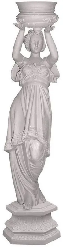 Billig Casa Padrino Luxus Jugendstil Deko Skulptur Frau mit Blumentopf Grau H. 140 cm - Prunkvolle Keramik Statue - Handgefertigte Deko Figur - Garten & Terrassen Deko Accessoires