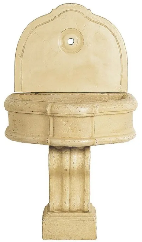 Finale Aktion Casa Padrino Luxus Barock Wandbrunnen Beige 85 x 58,5 x H. 146 cm - Handgefertigter Keramik Brunnen - Barock Garten Brunnen - Barock Deko Accessoires