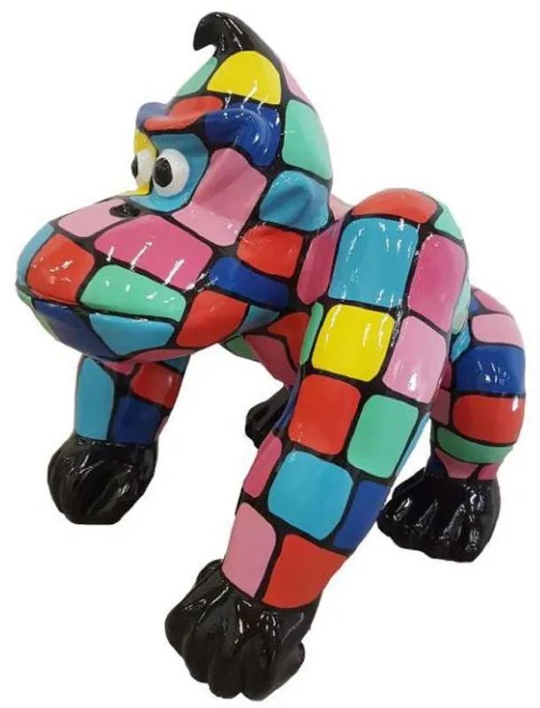 Heißes Angebot Casa Padrino Designer Dekofigur Gorilla Affe Mehrfarbig H. 70 cm - Wetterbeständige Deko Skulptur - Wohnzimmer Garten Terrassen Deko