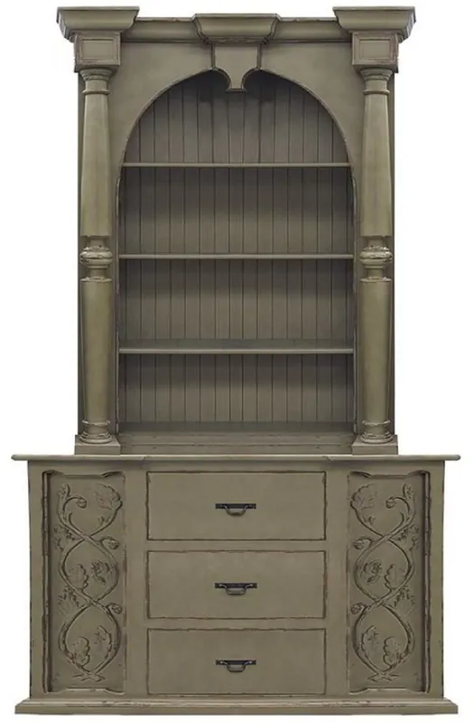 Geprüft Casa Padrino Luxus Landhausstil Schrank Antik Olivgrün - Handgefertigter Massivholz Regalschrank - Wohnzimmerschrank - Esszimmerschrank - Landhausstil Möbel